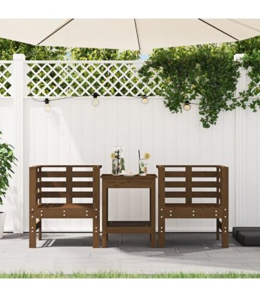 vidaXL Garden Chairs 2 pcs Honey Brown 61.5x53x71 cm Solid Wood Pine — Colour: honey brown pine