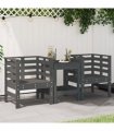vidaXL Garden Chairs 2 pcs Grey 61.5x53x71 cm Solid Wood Pine — Colour: grey pine