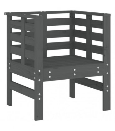vidaXL Garden Chairs 2 pcs Grey 61.5x53x71 cm Solid Wood Pine — Colour: grey pine