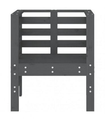 vidaXL Garden Chairs 2 pcs Grey 61.5x53x71 cm Solid Wood Pine — Colour: grey pine