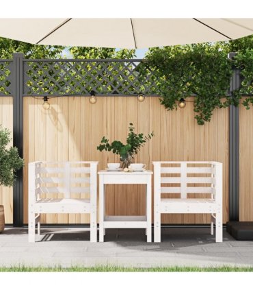 vidaXL Garden Chairs 2 pcs White 61.5x53x71 cm Solid Wood Pine — Colour: white pine
