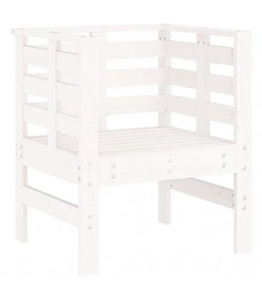 vidaXL Garden Chairs 2 pcs White 61.5x53x71 cm Solid Wood Pine — Colour: white pine