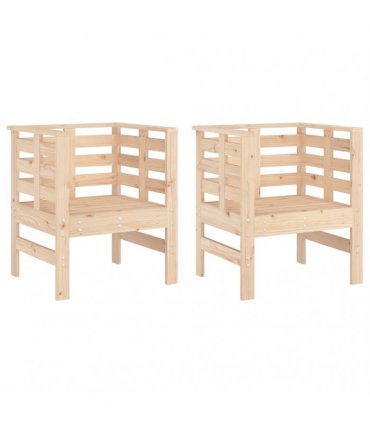 vidaXL Garden Chairs 2 pcs 61.5x53x71 cm Solid Wood Pine — Colour: natural pine