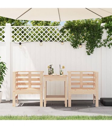 vidaXL Garden Chairs 2 pcs 61.5x53x71 cm Solid Wood Pine — Colour: natural pine