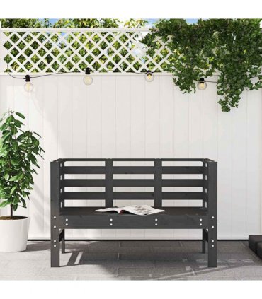 vidaXL Garden Bench | Grey | Solid pine wood | 2-seater | Durable | Garden Bench — Colour: grey pine