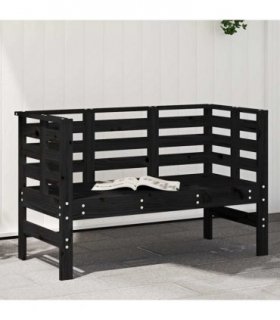 vidaXL Garden Bench | Black | Solid pine wood | 111.5x53x71 cm | Durable — Colour: black pine