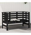 vidaXL Garden Bench | Black | Solid pine wood | 111.5x53x71 cm | Durable — Colour: black pine