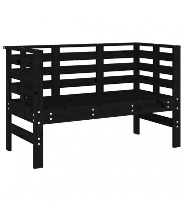 vidaXL Garden Bench | Black | Solid pine wood | 111.5x53x71 cm | Durable — Colour: black pine