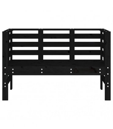 vidaXL Garden Bench | Black | Solid pine wood | 111.5x53x71 cm | Durable — Colour: black pine