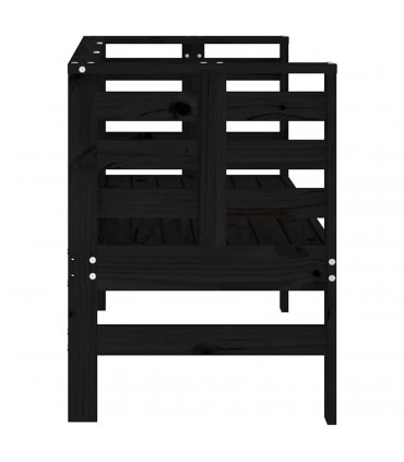 vidaXL Garden Bench | Black | Solid pine wood | 111.5x53x71 cm | Durable — Colour: black pine