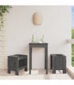 vidaXL Garden Stools 2 pcs Grey 40x36x45 cm Solid Wood Pine — Colour: grey pine, Size: 40 x 36 x 45 cm