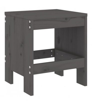 vidaXL Garden Stools 2 pcs Grey 40x36x45 cm Solid Wood Pine — Colour: grey pine, Size: 40 x 36 x 45 cm
