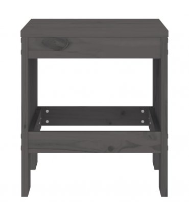 vidaXL Garden Stools 2 pcs Grey 40x36x45 cm Solid Wood Pine — Colour: grey pine, Size: 40 x 36 x 45 cm
