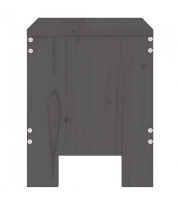 vidaXL Garden Stools 2 pcs Grey 40x36x45 cm Solid Wood Pine — Colour: grey pine, Size: 40 x 36 x 45 cm