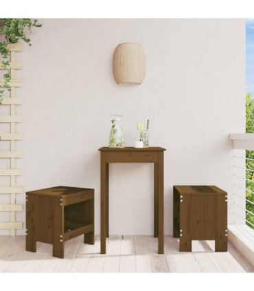 vidaXL Garden Stools 2 pcs Honey Brown 40x36x45 cm Solid Wood Pine — Colour: honey brown pine, Size: 40 x 36 x 45 cm