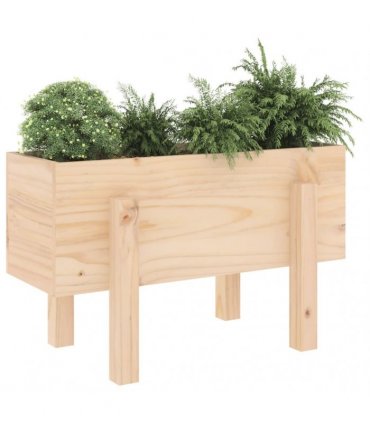 vidaXL Garden Planter 62x30x38 cm Solid Wood Pine — Colour: natural pine, Size: 62 x 30 x 38 cm