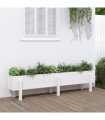 vidaXL Garden Raised Bed White 160x30x38 cm Solid Wood Pine — Colour: white pine, Size: 160 x 30 x 38 cm