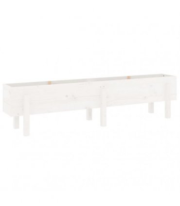 vidaXL Garden Raised Bed White 160x30x38 cm Solid Wood Pine — Colour: white pine, Size: 160 x 30 x 38 cm