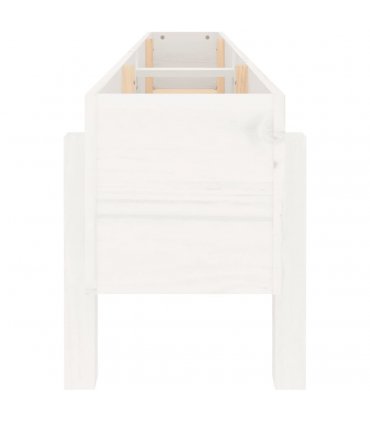 vidaXL Garden Raised Bed White 160x30x38 cm Solid Wood Pine — Colour: white pine, Size: 160 x 30 x 38 cm