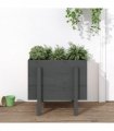 vidaXL Garden Planter Grey 62x50x57 cm Solid Wood Pine — Colour: grey pine, Size: 62 x 50 x 57 cm