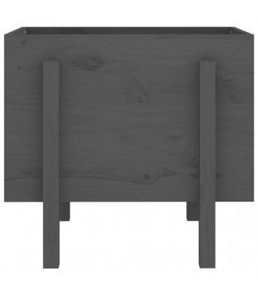 vidaXL Garden Planter Grey 62x50x57 cm Solid Wood Pine — Colour: grey pine, Size: 62 x 50 x 57 cm