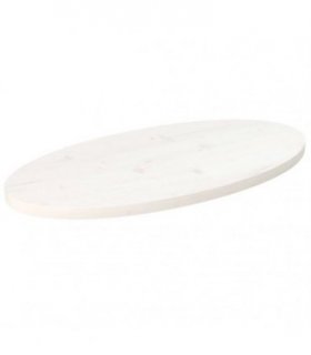 vidaXL Table Top White 80x40x2.5 cm Solid Wood Pine Oval — Size: 80 x 40 x 2.5 cm