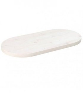 vidaXL Table Top White 60x30x2.5 cm Solid Wood Pine Oval — Size: 60 x 30 x 2.5 cm