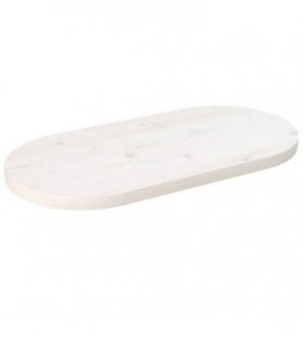 vidaXL Table Top White 70x35x2.5 cm Solid Wood Pine Oval — Size: 70 x 35 x 2.5 cm — V0672038656
