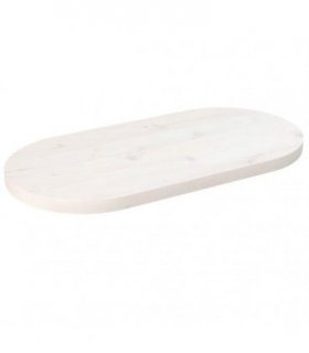 vidaXL Table Top White 80x40x2.5 cm Solid Wood Pine Oval — Size: 80 x 40 x 2.5 cm — V0672038657