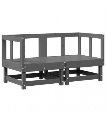 vidaXL Corner Sofa | Grey | Solid pine wood, Oxford fabric | Medium | Modular — Colour: grey pine, Model: 2x corner