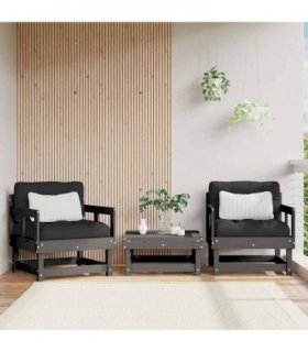vidaXL Garden Chair | Grey | Solid Pine Wood, Plywood, Oxford Fabric | Modular — Colour: grey pine