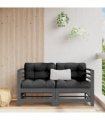 vidaXL Corner Sofa | Grey | Solid pine wood, Plywood, Oxford fabric, PP cotton — Colour: Grey pine, Model: 2x corner
