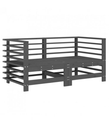 vidaXL Corner Sofa | Grey | Solid pine wood, Plywood, Oxford fabric, PP cotton — Colour: Grey pine, Model: 2x corner