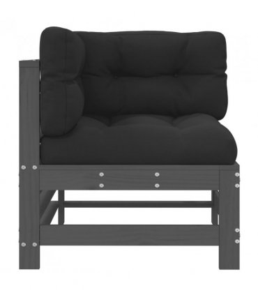 vidaXL Corner Sofa | Grey | Solid pine wood, Plywood, Oxford fabric, PP cotton — Colour: Grey pine, Model: 2x corner