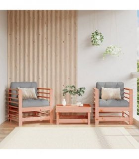 vidaXL Garden Chairs with Cushions 2 pcs Solid Wood Douglas — Colour: Natural douglas