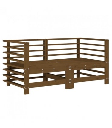 vidaXL Corner Sofa | Honey Brown | Solid pine wood | Medium | Modular — Colour: Honey brown pine, Model: 2x corner