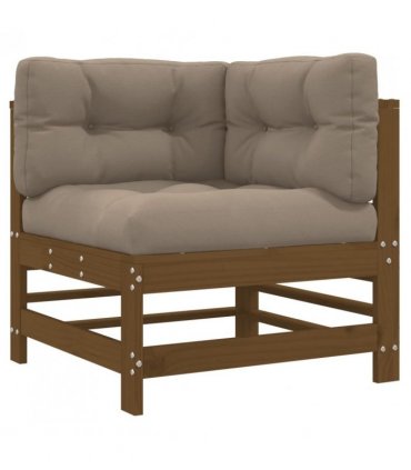 vidaXL Corner Sofa | Honey Brown | Solid pine wood | Medium | Modular — Colour: Honey brown pine, Model: 2x corner