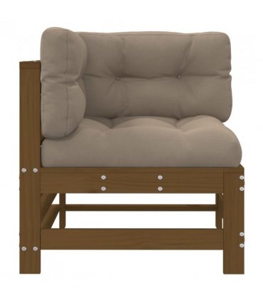 vidaXL Corner Sofa | Honey Brown | Solid pine wood | Medium | Modular — Colour: Honey brown pine, Model: 2x corner