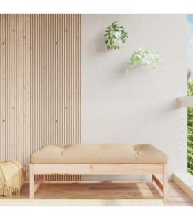 vidaXL Garden Footstool | Beige, Wood | Solid pinewood, Oxford fabric, PP cotton — Colour: natural pine