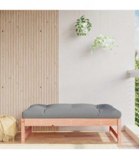 vidaXL Garden Footstool | Grey and Wood | Solid Douglas wood, Oxford fabric — Colour: natural douglas