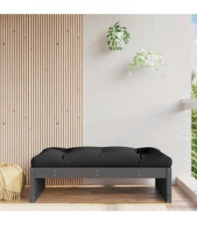 vidaXL Garden Footstool | Grey, Black — Colour: grey pine