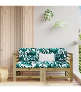 vidaXL Garden Corner Sofas 2 pcs Impregnated Wood Pine — Colour: Natural impregnated