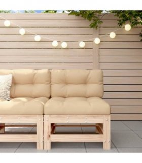 vidaXL Garden Middle Sofa Solid Wood Pine — Colour: Natural pine