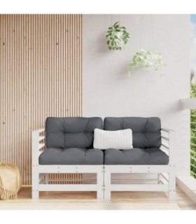vidaXL Garden Corner Sofas 2 pcs White Solid Wood Pine — Colour: White pine — V0672038825