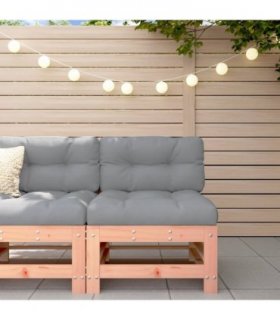 vidaXL Garden Middle Sofa Solid Wood Douglas — Colour: Natural douglas