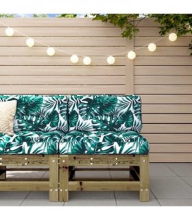 vidaXL Garden Middle Sofa Impregnated Wood Pine — Colour: Natural impregnated