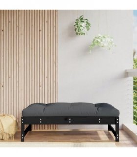 vidaXL Garden Footstool Black 120x80 cm Solid Wood Pine — Colour: Black pine