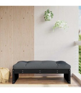 vidaXL Garden Footstool | Black | Solid pine wood | 120x80 cm | Modular — Colour: black pine, Model: footrest