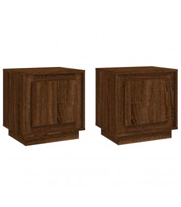 vidaXL Bedside Cabinets 2 pcs Brown Oak 44x35x45 cm Engineered Wood