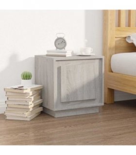 vidaXL Bedside Cabinet Grey Sonoma 44x35x45 cm Engineered Wood